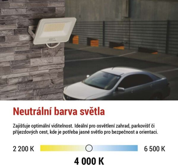 EMOS LED reflektor GLARO 50W, bílý, IP65, 5000 lm, neutrální bílá 1531224401