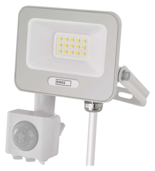 EMOS LED reflektor GLARO s pohybovým čidlem, 10 W, bílý, IP54, 1000 lm, neutrální bílá 1531231401