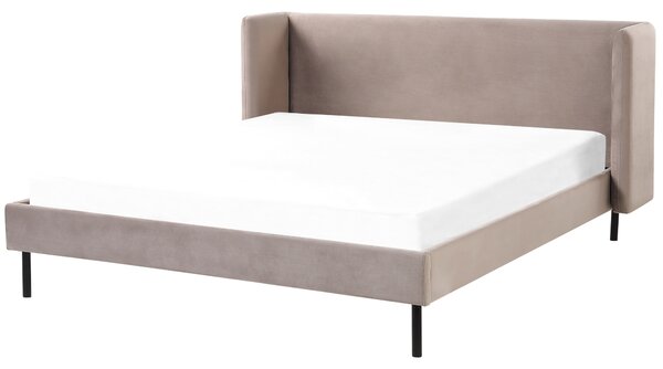 Postel Umělý samet ARETTE 160 x 200 cm Taupe