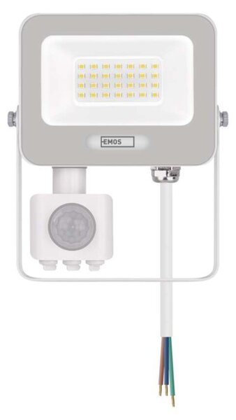 EMOS LED reflektor GLARO s pohybovým čidlem, 20 W, bílý, IP54, 2000 lm, neutrální bílá 1531232401