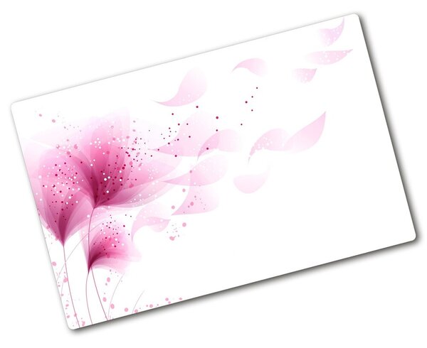 Deska na krájení skleněná Růžový květ pl-ko-80x52-f-59922852