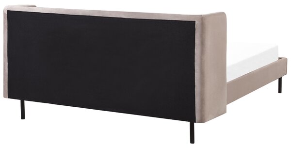 Postel Umělý samet ARETTE 160 x 200 cm Taupe
