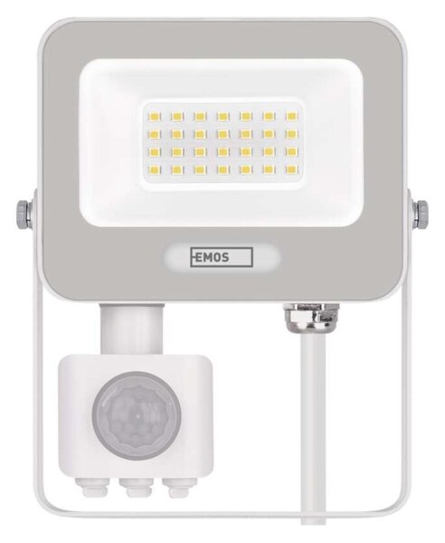 EMOS LED reflektor GLARO s pohybovým čidlem, 20 W, bílý, IP54, 2000 lm, neutrální bílá 1531232401