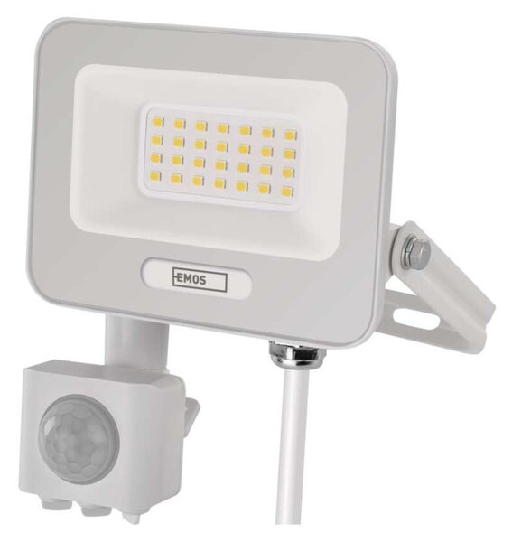 EMOS LED reflektor GLARO s pohybovým čidlem, 20 W, bílý, IP54, 2000 lm, neutrální bílá 1531232401