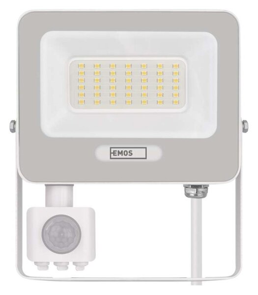 EMOS LED reflektor GLARO s pohybovým čidlem, 30 W, bílý, IP54, 3000 lm, neutrální bílá 1531233401
