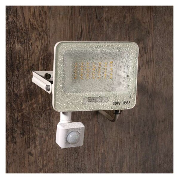 EMOS LED reflektor GLARO s pohybovým čidlem, 30 W, bílý, IP54, 3000 lm, neutrální bílá 1531233401
