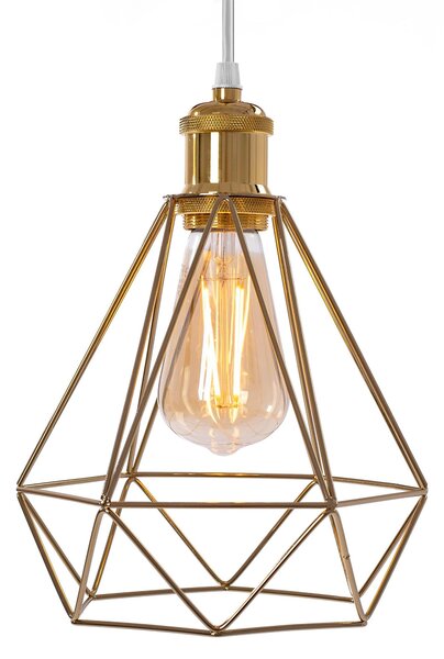 Toolight - Závěsná lampa kovová 392197, zlatá, OSW-09680