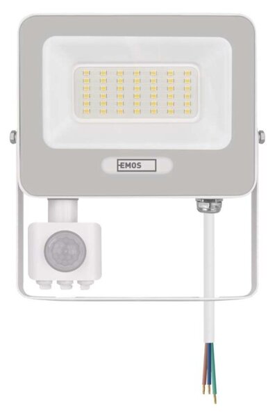 EMOS LED reflektor GLARO s pohybovým čidlem, 30 W, bílý, IP54, 3000 lm, neutrální bílá 1531233401