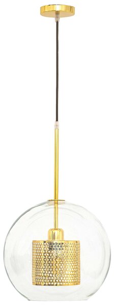 Toolight - závěsná skleněná lampa APP556-1CP 30cm, zlatá, OSW-08749