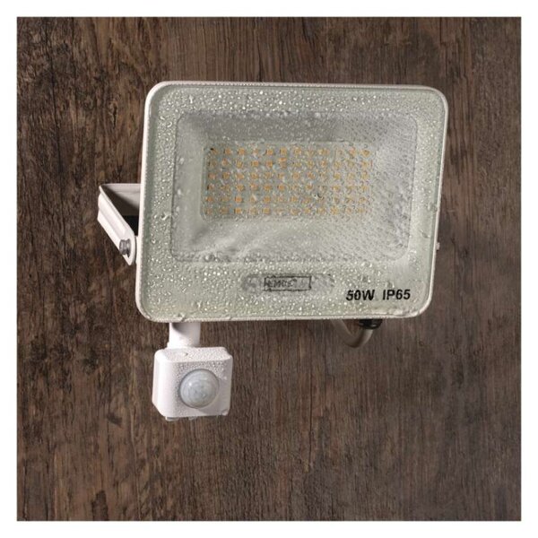 EMOS LED reflektor GLARO s pohybovým čidlem, 50 W, bílý, IP54, 5000 lm, neutrální bílá 1531234401