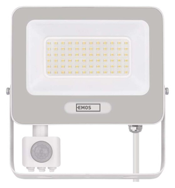 EMOS LED reflektor GLARO s pohybovým čidlem, 50 W, bílý, IP54, 5000 lm, neutrální bílá 1531234401