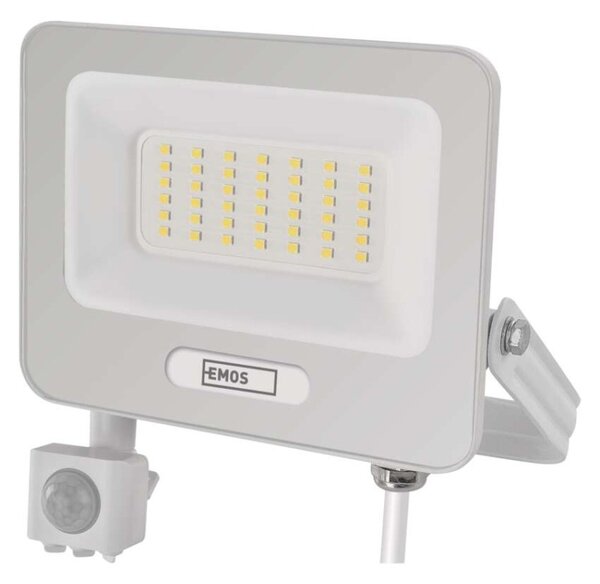 EMOS LED reflektor GLARO s pohybovým čidlem, 50 W, bílý, IP54, 5000 lm, neutrální bílá 1531234401