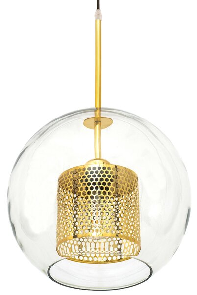 Toolight - závěsná skleněná lampa APP556-1CP 30cm, zlatá, OSW-08749