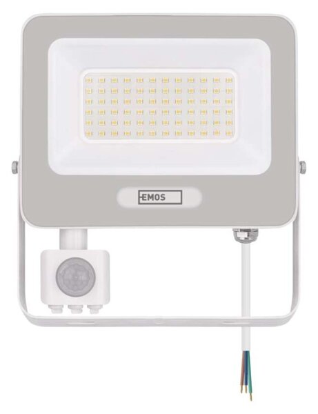 EMOS LED reflektor GLARO s pohybovým čidlem, 50 W, bílý, IP54, 5000 lm, neutrální bílá 1531234401