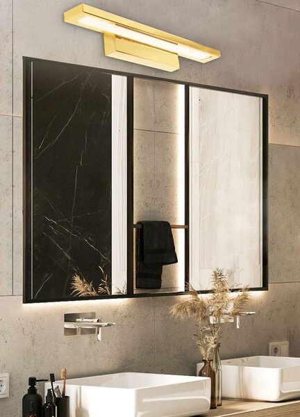 Toolight - LED nástěnné svítidlo nad zrcadlo 40cm APP836-1W, zlatá, OSW-07014
