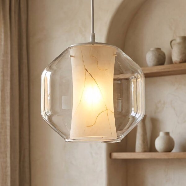 Toolight - závěsné svítidlo MARBLE E27 60W APP908-1CP, imitace mramoru, OSW-06674