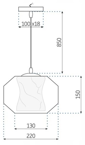 Toolight - závěsné svítidlo MARBLE E27 60W APP908-1CP, imitace mramoru, OSW-06674