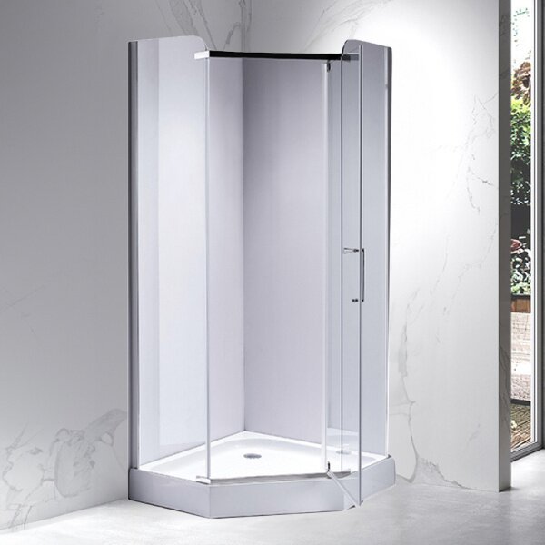 BPS-koupelny Pětiúhelníkový sprchový kout HYD-PK91B 90x90 chrom/transparent + vanička HYD-PSV-SXL07B bílá
