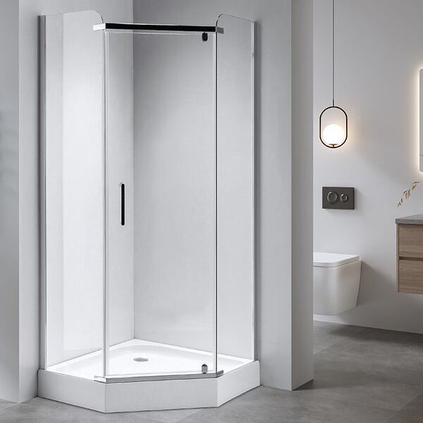 BPS-koupelny Pětiúhelníkový sprchový kout HYD-PK91B 90x90 chrom/transparent + vanička HYD-PSV-SXL07B bílá