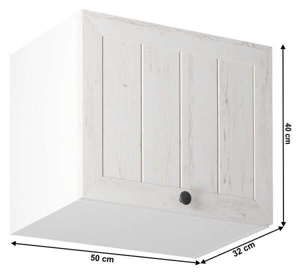 KONDELA Horní skříňka G50K, bílá /sosna andersen, PROVANCE