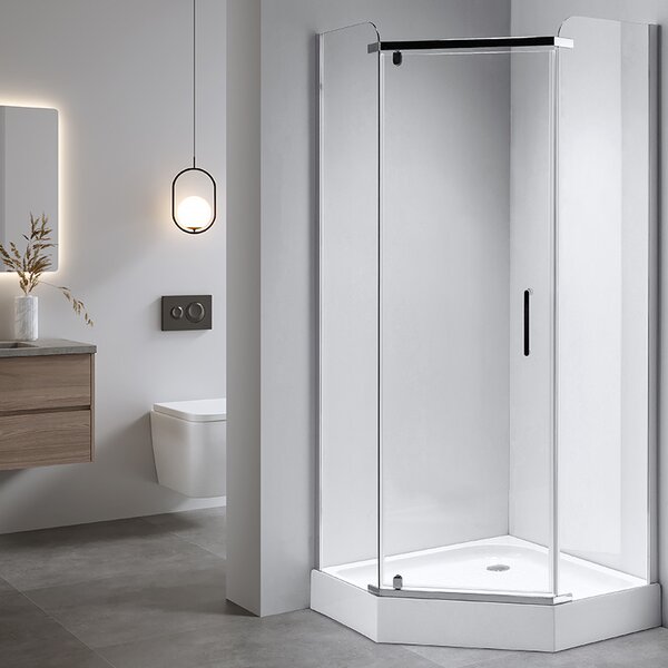 BPS-koupelny Pětiúhelníkový sprchový kout HYD-PK91B 90x90 chrom/transparent + vanička HYD-PSV-SXL07B bílá