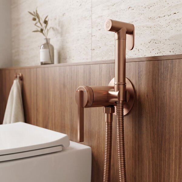 Rea, Podomítková bidetová baterie Rea Grace Brush Copper, REA-B4504