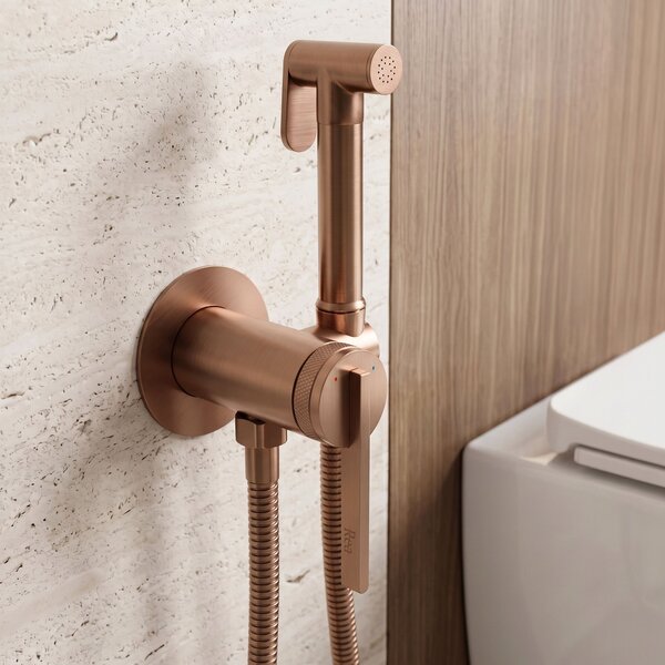 Rea, Podomítková bidetová baterie Rea Grace Brush Copper, REA-B4504