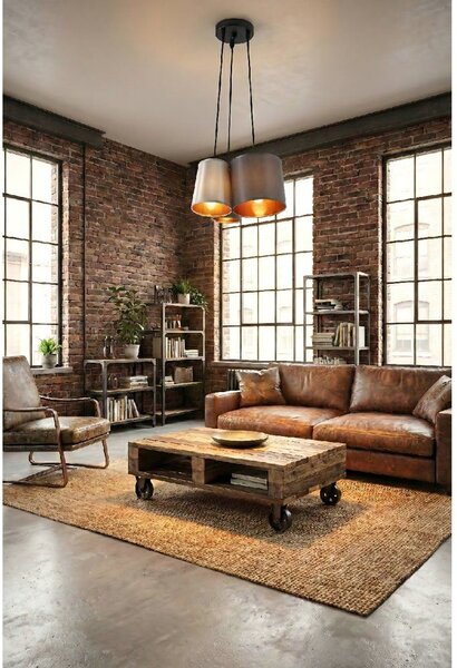 Toolight - Industriální závěsné svítidlo 3xE27 60W APP971-3cp, Bílá-šedá-černá, OSW-03212