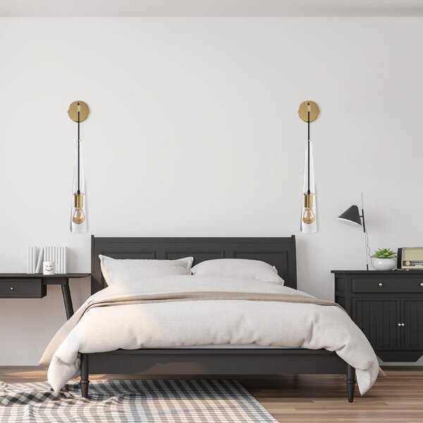 Toolight - Nástěnné svítidlo E27 60W APP896-1W, zlatá, OSW-06890