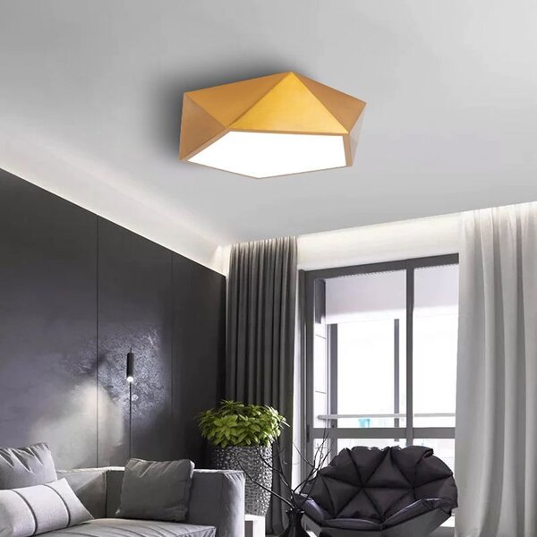 Toolight - Stropní svítidlo Diamond 30cm E27 3x60W APP875-C, zlatá, OSW-08973