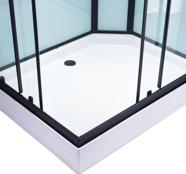 BPS-koupelny Hydromasážní box HYD-AL100 levý, 100x80 cm, černá/transparent