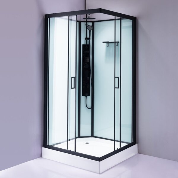 BPS-koupelny Hydromasážní box HYD-LI80, 80x80 cm, černá/transparent