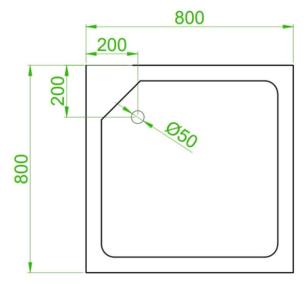 BPS-koupelny Hydromasážní box HYD-LI80, 80x80 cm, černá/transparent