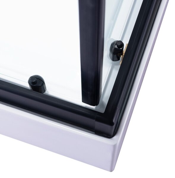 BPS-koupelny Hydromasážní box HYD-LI80, 80x80 cm, černá/transparent