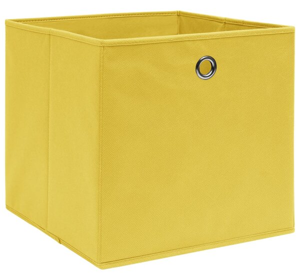 Úložné boxy 10 ks netkaná textilie 28 x 28 x 28 cm žluté