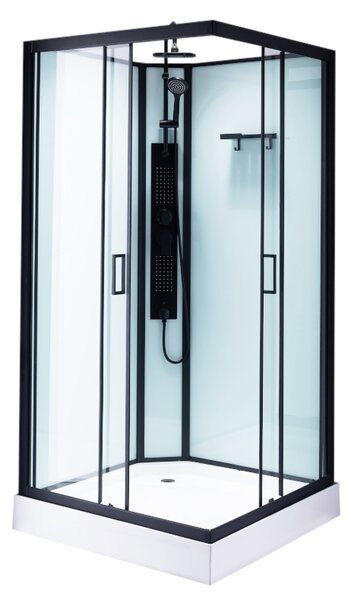 BPS-koupelny Hydromasážní box HYD-LI80, 80x80 cm, černá/transparent