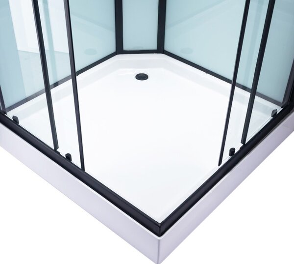 BPS-koupelny Hydromasážní box HYD-LI80, 80x80 cm, černá/transparent