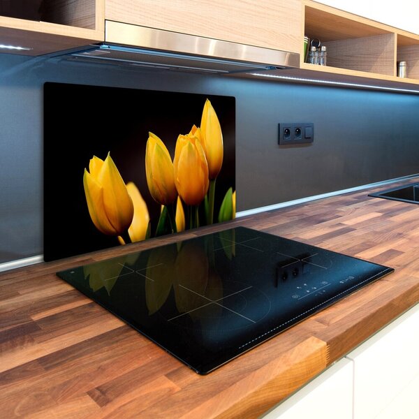Deska na krájení skleněná Žluté tulipány pl-ko-80x52-f-64836622