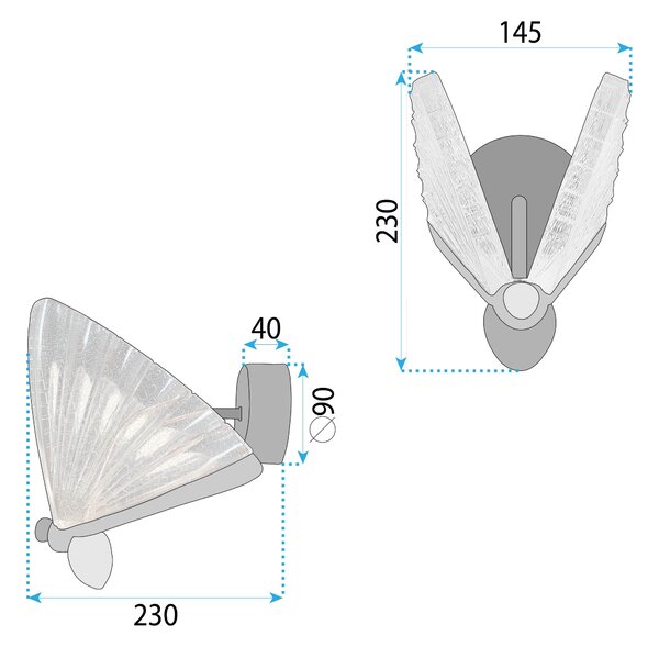 Toolight Moderní nástěnné LED osvětlení Motýl D28 LHJ104-1W LIGHT růžová zlatá