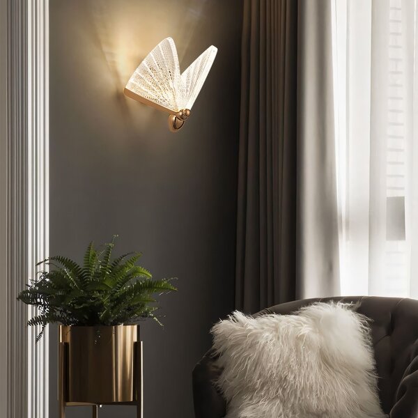 Toolight Moderní nástěnné LED osvětlení Motýl D28 LHJ104-1W LIGHT růžová zlatá