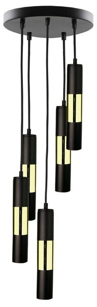 Lustr na lanku MAGNUMA 5xGU10/50W/230V černá/zlatá