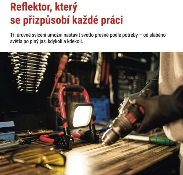 EMOS LED reflektor ACCO nabíjecí přenosný, 20W, studená bílá 1542032000