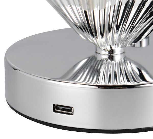 Stolní lampa KUORI chrom/průhledná