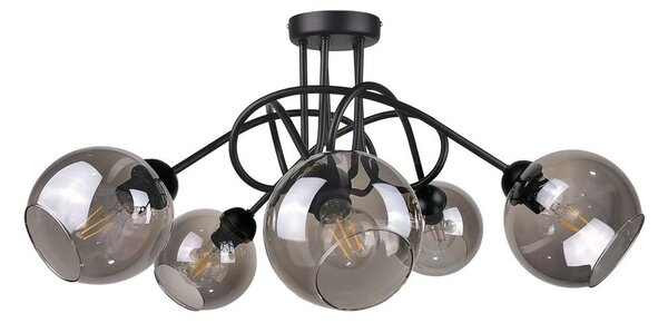 Přisazený lustr RIN 5xE27/60W/230V černá
