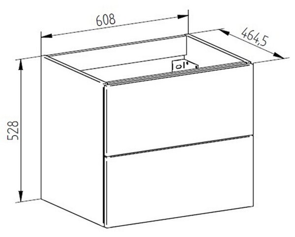 Mereo Mereo, Aira, koupelnová skříňka s keramickým umyvadlem 61 cm, bílá, dub, šedá, CN720