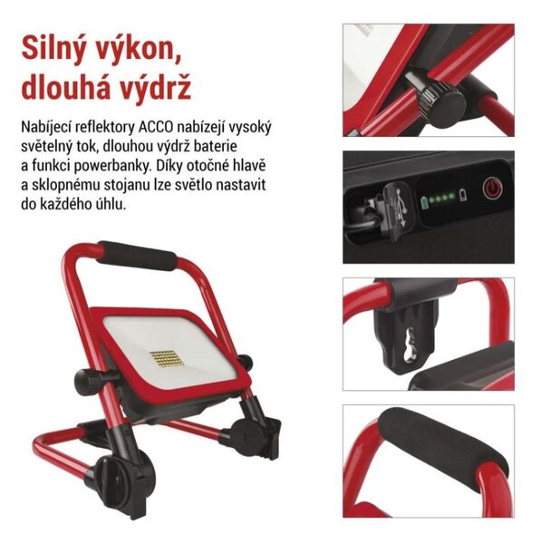 EMOS LED reflektor ACCO nabíjecí přenosný, 35W, studená bílá 1542033000
