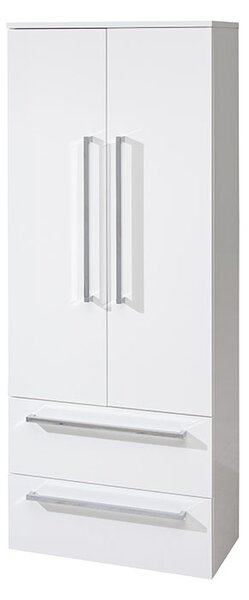 Mereo Mereo, Bino, koupelnová skříňka vysoká, dvojitá 163 cm, bílá, bíla/dub, CN669