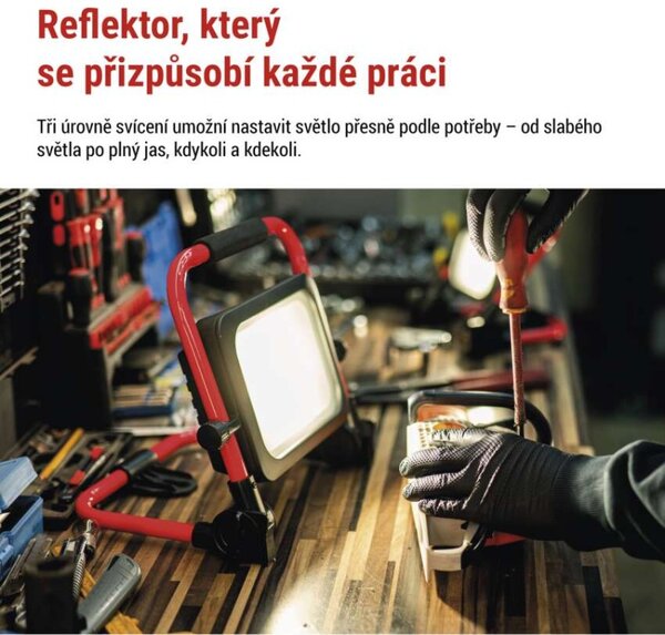 EMOS LED reflektor ACCO nabíjecí přenosný, 50W, studená bílá 1542035000