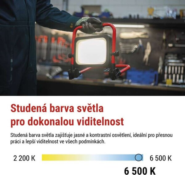 EMOS LED reflektor ACCO nabíjecí přenosný, 50W, studená bílá 1542035000