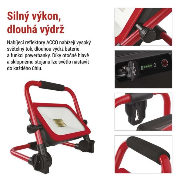 EMOS LED reflektor ACCO nabíjecí přenosný, 50W, studená bílá 1542035000